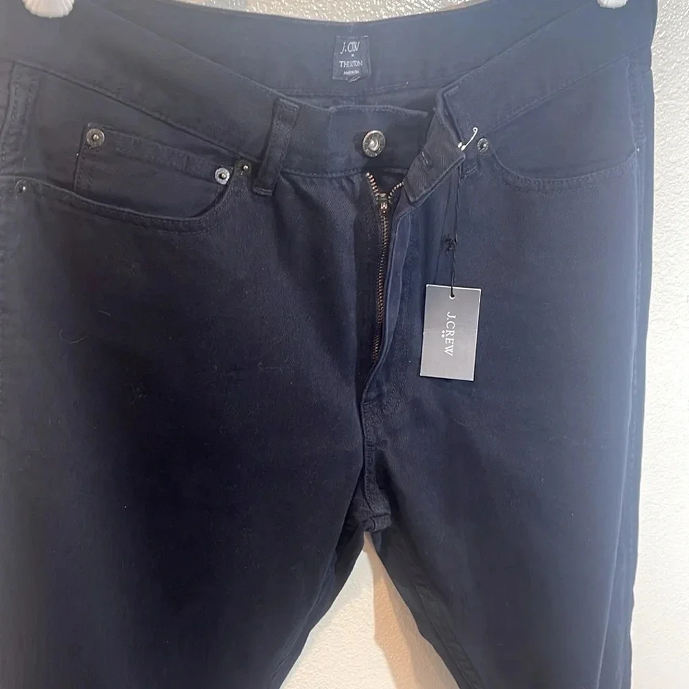 J Crew Mens Zipper Fly Dark Wash Straight Leg Sutton Jeans Blue 36x34